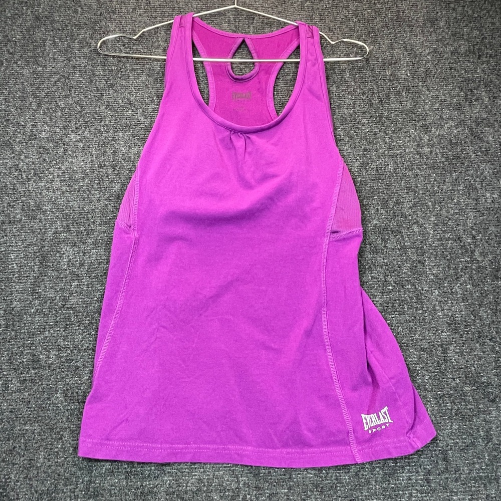 Everlast Sport Tank Top Womens L Purple Racerback Mesh Back Gymcore Activewear